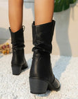 Black Leather Ankle Boots for Women – Stylish Western Design, Sizes 36 to 42 3