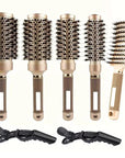 BlowOut Pro - Ionic Boar Bristle Round Hairbrush Set for Salon-Quality Styling 1