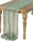 BlushGauze | Elegant Pleated Cotton Cheesecloth Table Runner Set of 10 16