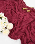 BlushGauze | Elegant Pleated Cotton Cheesecloth Table Runner Set of 10 8