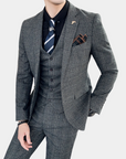 Variant image for Prewitt - Stylish Checkered Three-Part Men's Suit for All Seasons-13