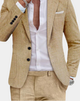 Tailored Men's Linen Suit - Premium Summer Style for Effortless Elegance-3