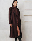 Cameron | Suede Belted Long Trench Coat 1