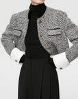 Candice | Chic Tweed Boucle Crop Blazer 0