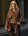 Cassidy | Belted Double-Breasted Tweed Coat 0