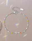 CelestialCross | Elegant Adjustable Silver Friendship Bracelet 1