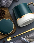 Ceramica | Elegant Durable Ceramic Coffee Mug Set with Gold Accents 5