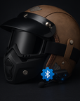 Casco da Moto da Uomo Leggero Retro in Pelle PU Approvato DOT ECE