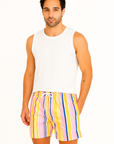Levin | Gestreifte Schnell trocknende Badeshorts für Surfen & Schwimmen
