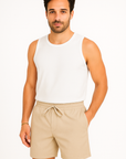 Rico | Pantaloncini con vita a coulisse in beige classico per comfort casual