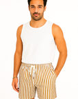 Leon | Klassische gestreifte Sommershorts mit verstellbarem Bund