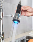 Chrome LED Kitchen Faucet with Flexible Spring Spout and Colour-Changing Technology – Single Handle Kitchen Sink Faucet 2