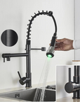 Chrome LED Kitchen Faucet with Flexible Spring Spout and Colour-Changing Technology – Single Handle Kitchen Sink Faucet 8