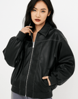 Clarisse | Women's Oversized Leather Winter Jacket 1