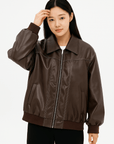 Clarisse | Women's Oversized Leather Winter Jacket 2