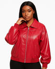 Clarisse | Women's Oversized Leather Winter Jacket 4