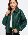 Clarisse | Women's Oversized Leather Winter Jacket 6