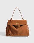 Classic Kelly Style Suede Handbag – Elegant Versatile Design for Autumn-Winter, 24x10x33 cm 0