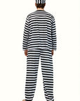 Classic Long Sleeve Halloween Prisoner Costume Set | Striped Inmate 1