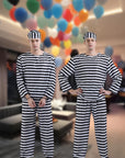 Classic Long Sleeve Halloween Prisoner Costume Set | Striped Inmate 2