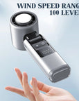Cooliox Mini hand fan | 100 wind turbines & digital display | Foldable & USB load bar | 4000mAh battery 2