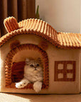 CozyCave | Soft Indoor Cat Bed with Enclosed House Design 1