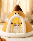 CozyNest | Elegant Soft Fleece Heated Cat Tent Bed 0