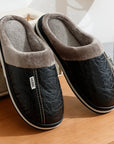 CozyNest | Warm Waterproof PU Leather Men's Slippers for Winter 1