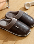 CozyNest | Warm Waterproof PU Leather Men's Slippers for Winter 7