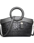 CrocodileLuxe | Elegant PU Leather Handbag with Adjustable Shoulder Strap