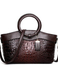 CrocodileLuxe | Elegant PU Leather Handbag with Adjustable Shoulder Strap
