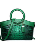 CrocodileLuxe | Elegant PU Leather Handbag with Adjustable Shoulder Strap