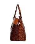 CrocodileLuxe | Elegant PU Leather Handbag with Adjustable Shoulder Strap