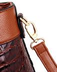 CrocodileLuxe | Elegant PU Leather Handbag with Adjustable Shoulder Strap