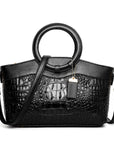 CrocodileLuxe | Elegant PU Leather Handbag with Adjustable Shoulder Strap