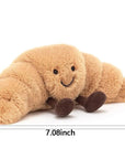 Croissant Plush Hug Pillow 13 inches Soft Light Brown with Smiling Face 7