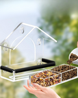 CrystalVista | Stylish Durable Acrylic Window Bird Feeder for Wildlife Observation 0