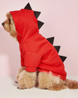 Dog Halloween Costume Fleece Dinosaur Hoodie | Pet Outfit Warm 0