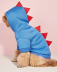 Dog Halloween Costume Fleece Dinosaur Hoodie | Pet Outfit Warm 10