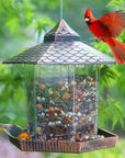 EcoHaven | Stylish Durable Hanging Bird Feeder with Copper Roof 3