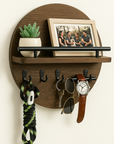 EcoWood | Stylish Sustainable Round Wall Key Holder Organizer 6