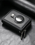 EdgeCraft | Sleek Smart RFID Leather Zipper Wallet with AirTag Integration 2