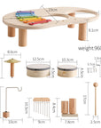 Educational Wooden Music Table for Kids - Includes Xylophone, Drums, and Cymbals! 7
