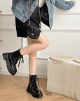 Elegant Leather Platform Boots with Chunky Sole – Comfortable and Stylish Footwear for Streetwear 1