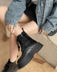 Elegant Leather Platform Boots with Chunky Sole – Comfortable and Stylish Footwear for Streetwear 3