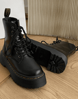 Elegant Leather Platform Boots with Chunky Sole – Comfortable and Stylish Footwear for Streetwear 6