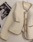 Elegant Mink Velvet Cardigan Jacket Womens with Flying Sleeves – Chic Urban Style in Beige and Black 4