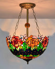 ElysianRose | Vibrant Handcrafted Tiffany Ceiling Light Fixture 2