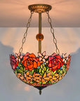 ElysianRose | Vibrant Handcrafted Tiffany Ceiling Light Fixture 3