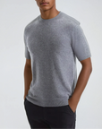 Ethan | Elegant Gray Cashwool T-Shirt 1